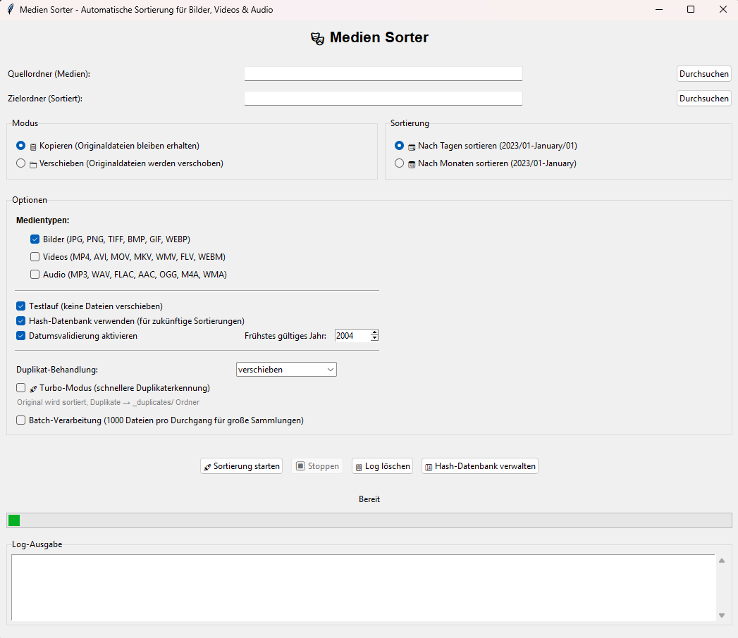 Bild-Sortierer Interface